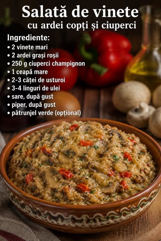 🥗Salat de vinte cu ardei copți și ciuperci…vezi primul comentariu