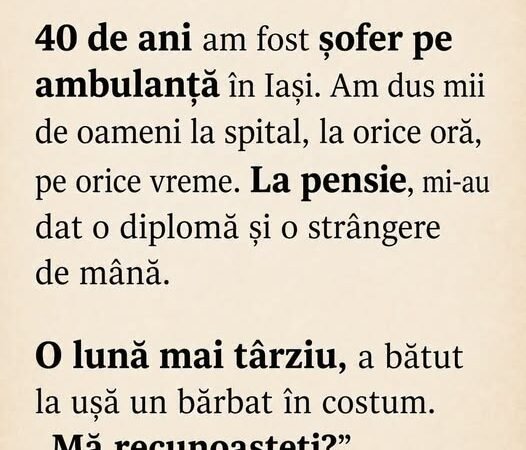 O lună mai tarziu, a sunat cineva la ușă, era…vezi primul comentariu