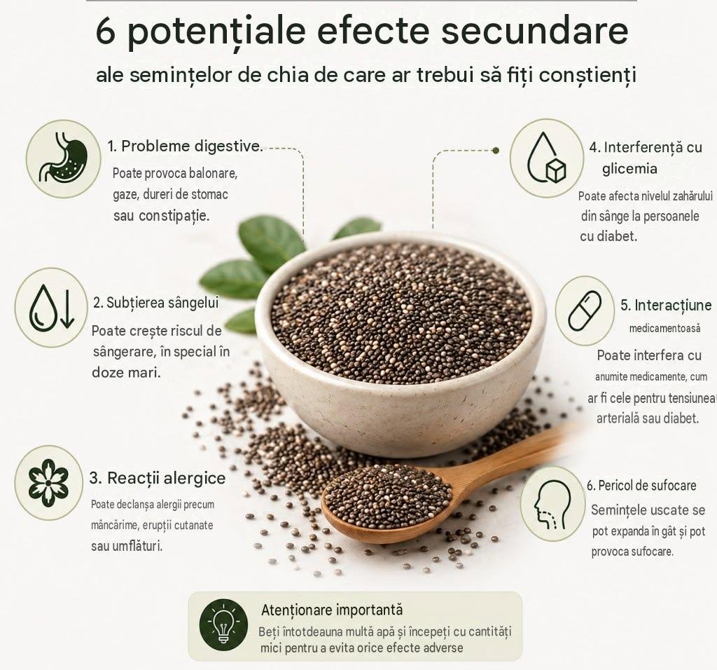 6 potențiale efecte secundare ale semințelor de chia de care ar trebui să fii conștient