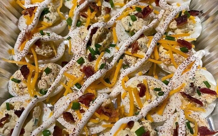 Loaded deviled eggs